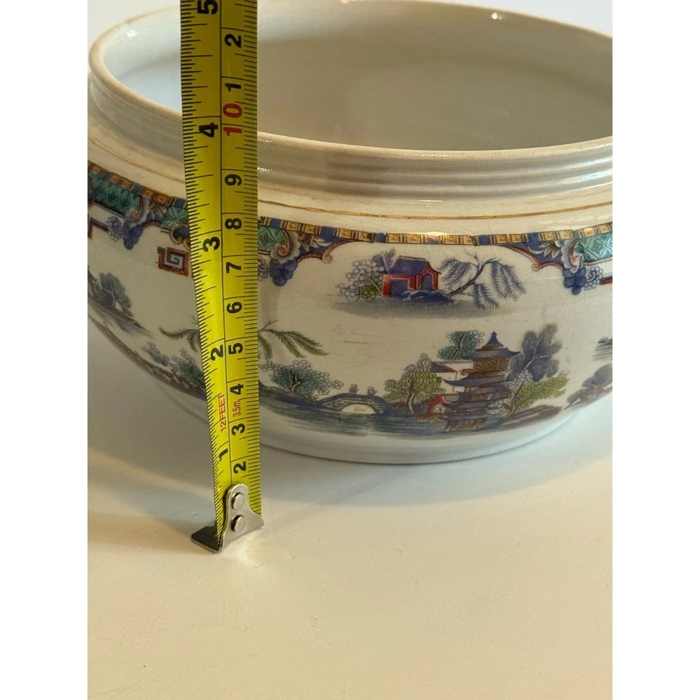 Rare Antique Royal Winton Grimwades Japan Large Asian Bowl England Vase Round‎
